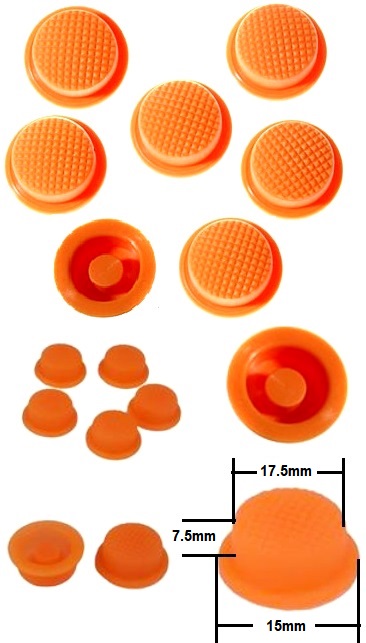 Boton de Goma 17.5x15x7.5mm Naranja para Pulsadores